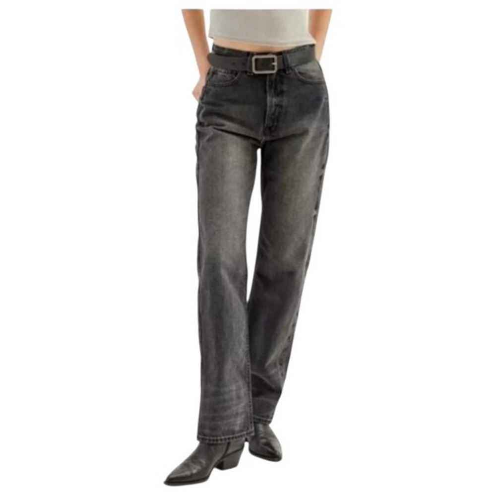 BDG Urban‎ Outfitters Cowboy Jean Washed Black High Rise Straight Leg Jeans 28